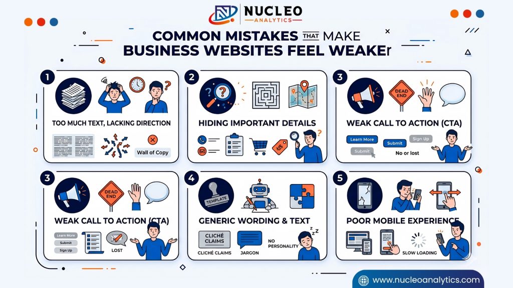 common mistakes that make business websites feel weaker